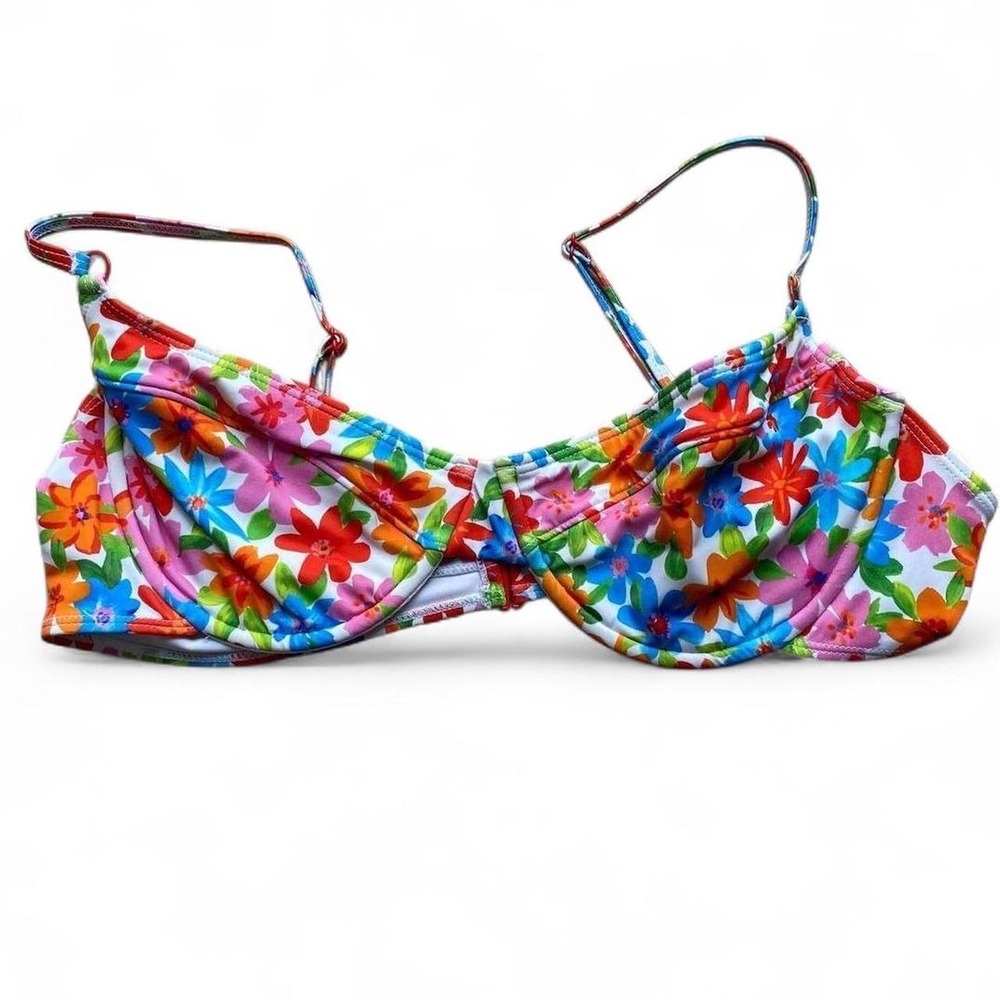 LA Hearts by Pacsun floral swimwear bikini top with underwire XL